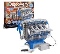 Discovery #MINDBLOWN Model Engine Building Kit, DIY 4-Cylinder Combustion Engine, Working Pistons Fan Valves Belts LED Lights, STEM Mechanic Engineeri