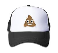 Discovery Wild Youth Toddler Kid's Sun Cap With Adjustable Snapback Strap - Cute Poop Smiley Face - Black