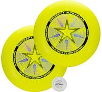 Discraft Two-Pack Yellow Ultrastar Ultimate Discs - Standard Size, Varied Foil Designs, Perfect for Competitive & Casual Play