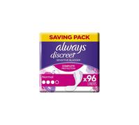 Discreet Incontinence Liners Women, Normal, 96 Liners (24 x 4 Packs), Odour Neutraliser, For Sensitive Bladder