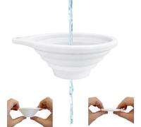 Discreet Kidney Stone Collector Funnel with Stainless Steel Mesh - Collapsible Silicone Urine Strainer, Flat-Folding Portable Design, Washable and Reusable Specimen Collection Tool Anywhere, White