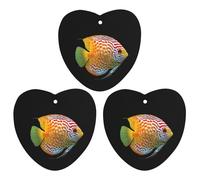 Discus Fish Car Air Freshener 3-pack Aromatherapy Tablets Hanging Scented Cards for Rooms Bathrooms Wardrobe Love form