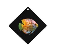 Discus Fish Car Air Freshener Aromatherapy Tablets Hanging Scented Cards for Rooms Bathrooms Wardrobe Rhombus