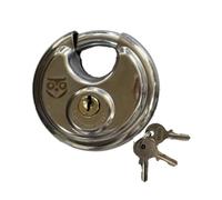 Discus Padlock Heavy Duty Stainless Steel Lock | Round Security Lock with Brass Cylinder | Weather Resistant Padlock with 3 Keys | Multi-Purpose Locks for Gate - Shed - Garage & Storage (60mm)