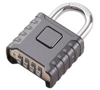 disecu Large Heavy Duty Combination Lock, One Touch Unlocking, 4 Digit Outdoor Waterproof Padlock for School Gym Locker, Fence, Toolbox, Gate, Hasp Storage (Grey)