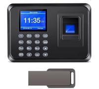 Diseleri Employee Time Clock, Clocking in Machines for Small Business, Fingerprint Punch Card Machine with 2.4 TFT LCD Fingerprint Password, Checking-in Recorder for Business Scanner with 8G U-Disk