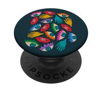 DISEMBODIED Retro Surrealism Eyes Mouth Lips Hands Rainbow PopSockets Adhesive PopGrip