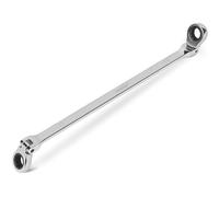 DISEN 17-19mm Extra Long Flex Head Ratcheting Wrench set, Double Box End Long Reach Ratchet Wrench, CRV Steel, Metric