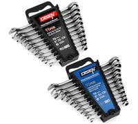 DISEN 22 PCS Ratcheting Wrenches Set, Combination Wrenches Set SAE & Metric Standard, 1/4" to 3/4" and 6-18mm Size, CR-V Steel, 12 Points 72-Teeth