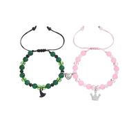 Disengor Elphaba Glinda Friendship Matching Bracelets - Wicked Musical Merch Witch Hat Crown Wand Heart Charm Necklaces - BFF Couple Accessories Christmas Valentine's Day Gift Set of 2, Standard size