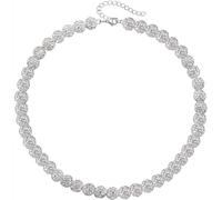 Disengor Rhinestone Baseball Bead Necklace - Bling Ice Collection Baseball Chain Necklace - Inspired Gift for Women Men, 20+2in(50+5cm), Zinc, No Gemstone