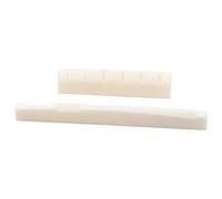 DISENS 6 String Acoustic Guitar Bone Nut and Saddle Slotted Guitar Neck Nuts Bridge Parts Replacement Musical Instrument Accessories