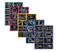 Disentangle Puzzle Set - Wire Brainteaser Collection, Mind Logic Challenge, Training Activity, Mechanical Unlocking Assortment, Cognitive Learning Entertainment for Gatherings Vacation