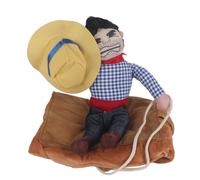 Disfraz de vaquero para mascota, 4 tamaños, ropa divertida para montar a caballo, ropa de cosplay, adorable y duradero, para eventos de fiesta, suministros para mascotas de (XL riding outfit)