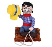 Disfraz de vaquero para mascota, 4 tamaños, ropa divertida para montar a caballo, ropa de cosplay, adorable y duradero, para eventos de fiesta, suministros para mascotas de (M riding outfit)