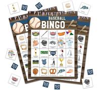 Disfuco Baseball Bingo Game, Baseball Party Games Cards for Adults, Sports Party Games, Birthday Bingo, 24 Players (B06)