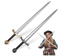 DISGIVO 2Pcs 28'' Foam Safety Gold & Silver Colored Handle LARP Swords