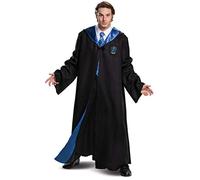 DISGUISE 107999D Harry Potter, Deluxe Wizarding World Hogwarts House Themed Robes for Adults, Dress Up Costume Accessory Ravenclaw Outerwear, Solid, Black & Blue, X-Large (42-46)