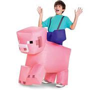 DISGUISE 116899 Pig Ride-on Inflatable Costume for Kids, One Size Minecraft, Solid, Multicolored, 7-8 Years
