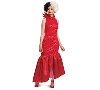 Disguise 118539N De Vil Costume, Official Disney Estella Red Dress Outfit from Cruella Live Action Movie Adult Sized, Small (4-6)