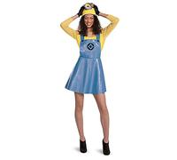DISGUISE 119119N Costume for Women, Official Minions Stuart Outfit with Skirt Goggles and Hat Despicable Me Adult Sized, Cartoon, Blue, Small