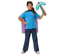 Disguise 156249 Set, Official Minecraft Costume Accessories for Kids, One Size, Child, Diamond Pickaxe and Cape