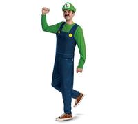 Disguise 157249STD-20L Luigi, Official Super Mario Bro Elevated Classic Adult Costume ELEVATD, One Size