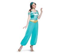 DISGUISE 21417F Disney Women's Jasmine Deluxe Adult Costume Princess Sized, Solid, Turquoise, XL (18-20)