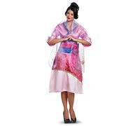 DISGUISE 21425E Mulan Deluxe Adult Costume Sized, Pink, Large