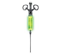 DISGUISE 25863 Radioactive Glowing Syringe Costume Accessory Scary Adult Sized, Silver/Green