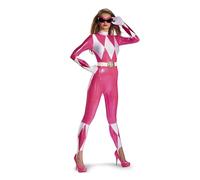 DISGUISE 55626N Women's Costume | Adult Mighty Morphin Power Ranger Cosplay Suit Outfit Sized, Pink/White, S