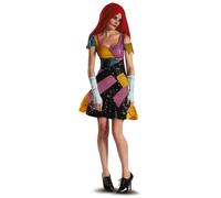 Disney 59328B Tim Burtons the Nightmare Before Christmas Sally Glam Adult Costume Sized, Yellow/Black/Purple, M