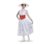 DISGUISE 66110F Mary Poppins Deluxe Adult Costume Sized, White, X-Large