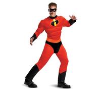 DISGUISE 66844C Mr. Incredible Classic Muscle Adult Costume Disney Sized, Men, Red, XX-Large