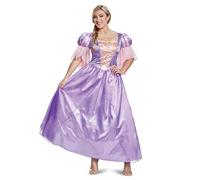Disguise 67291B Rapunzel, Official Disney Princess Deluxe Costume Dress Adult Sized, Purple, Medium (8-10)