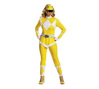 DISGUISE 67364B Women's Yellow Costume | Adult Mighty Morphin Power Ranger Cosplay Suit Outfit Sized, M