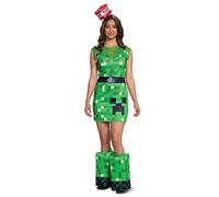 Disguise 67741B Creeper Female Adult Costume Sized, Green, M