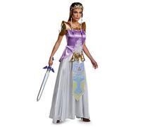 DISGUISE 98796F Women's Deluxe Princess Dress | Adult Zelda Cosplay Video Game Character Costume Legend Sized, Multi, XL