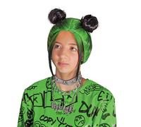 Disguise Billie Eilish Green Wig with Double Buns - Pop Star Costume Accessory, One Size
