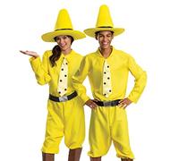 DISGUISE Curious George Adult Person in the Yellow Hat Fancy Dress Costume Small/Medium