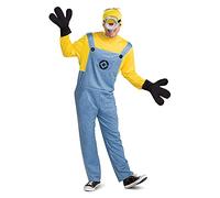 Disguise 119109T Minion Deluxe Adult Stuart Costume Despicable Sized, Cartoon, Multicolored, Medium