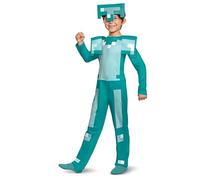 Disguise Official Diamond Armour Minecraft Costume for Kids - Fancy Dress Up Outfit for Halloween, Birthday, World Book Day, Large
