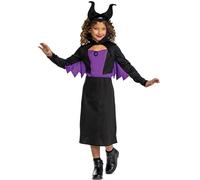 Disguise Disney Maleficent Costume for Kids, Official Licensed Product, Detailed Bodice, Attached Cape, Dimensional Collar, Includes Maleficent Headpiece, For 7-8 Years