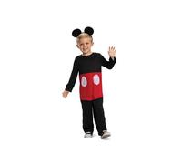 Disney Official Classic Mickey Mouse Costume Kids Includes Headband - Made with Super Soft Material - World Book Day Christmas Mickey Mouse Halloween Fancy Dress for Kids and Toddlers Size XS