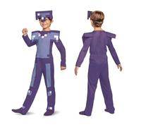 Disguise Enchanted Armour Jumpsuit for Kids, Official Minecraft Licensed Dress Up, Iconic Pixelated Design, Includes Headpiece with Adjustable Strap, 4-6 years