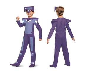Disguise Enchanted Armour Jumpsuit for Kids, Official Minecraft Licensed Dress Up, Iconic Pixelated Design, Includes Headpiece with Adjustable Strap, 7-8 years