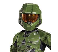 DISGUISE FENRIR Halo Infinite Master Chief Mask, Kids Costume Headwear Accessory, Child Size Video Game Inspired Vacuform Half-Mask