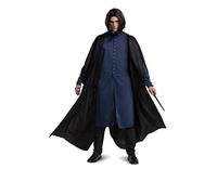 Disguise 107709C Severus Snape, Official Harry Potter Wizarding World Adult Robe and Collar Halloween Costume Sized, Solid, Black & Blue, XXL (50-52)