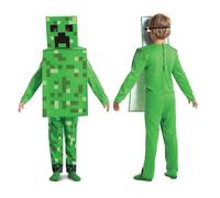 Disguise Minecraft Creeper Costume for Kids, Official Minecraft Licensed Product, Pixel Detailing, Includes Creeper Block Body and Creeper Headpiece, 4-6 years, Green