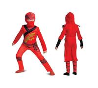 DISGUISE Official LEGO Ninjago Costume for Kids - Kai Red Ninja Jumpsuit - Boys Children's Fancy Dress-Up Outfit - Ninja Costume for Play and Parties - Size XS, 3-4